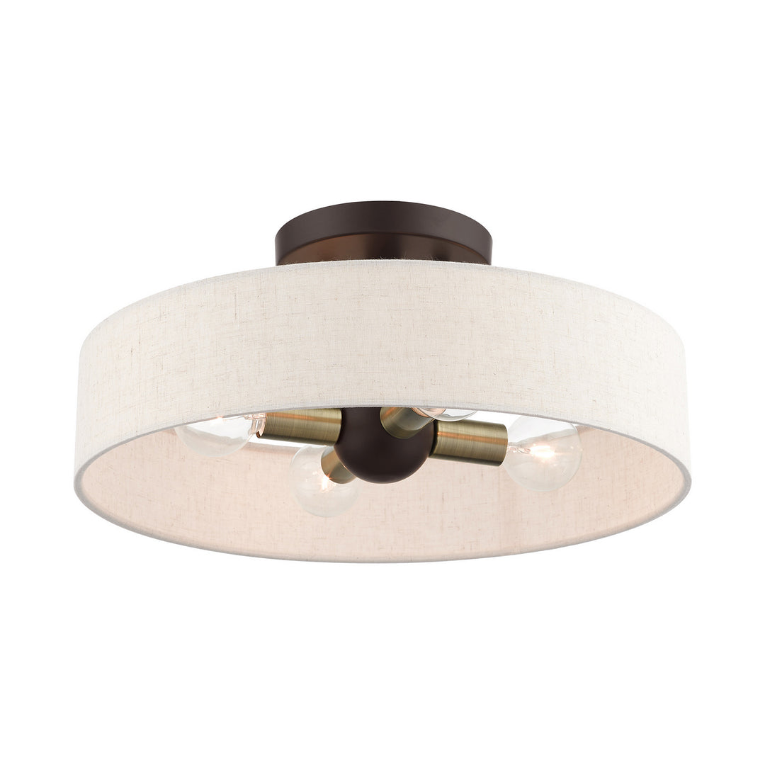 Livex Venlo 46037-07 Ceiling Light - Bronze w/ Antique Brasss