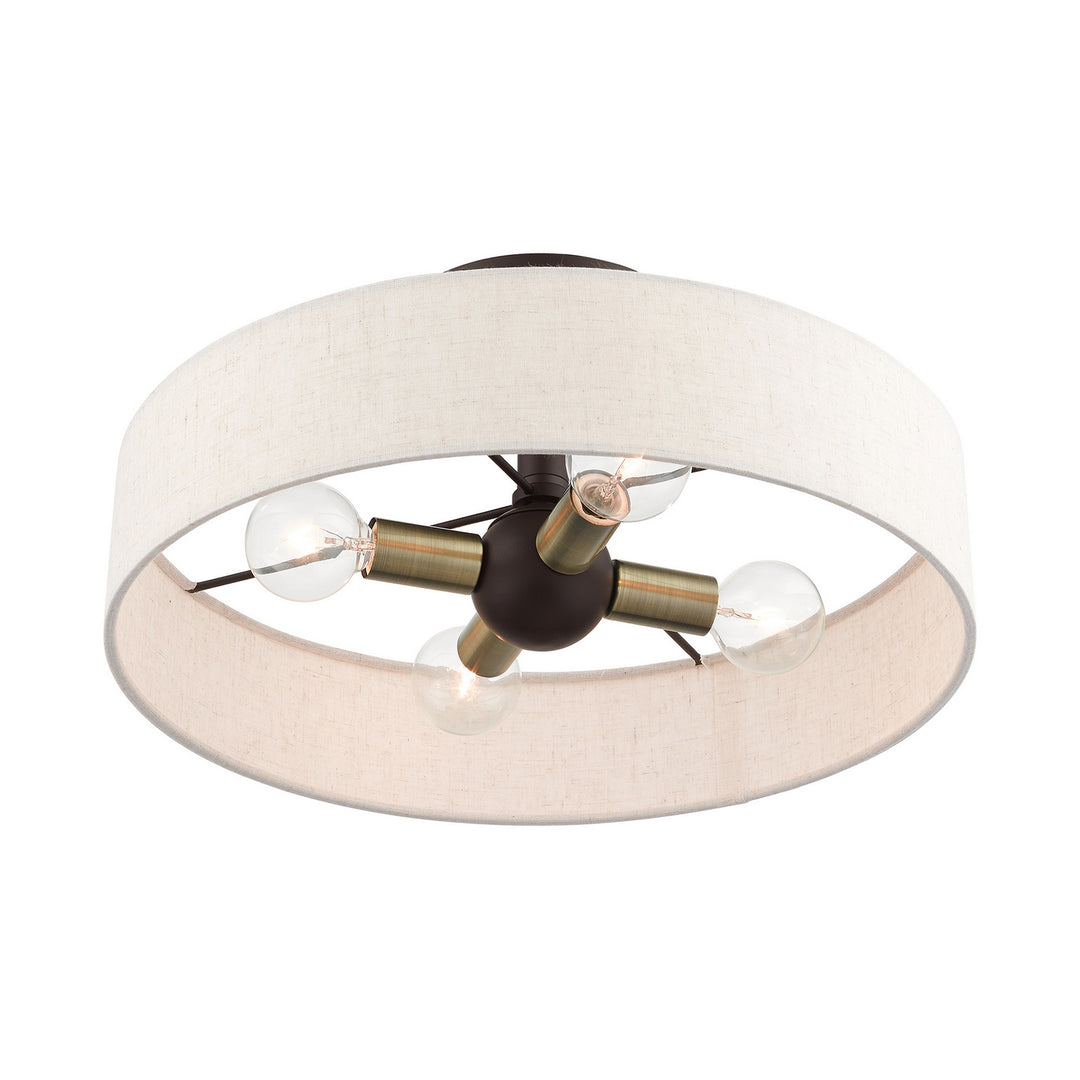 Livex Venlo 46037-07 Ceiling Light - Bronze w/ Antique Brasss