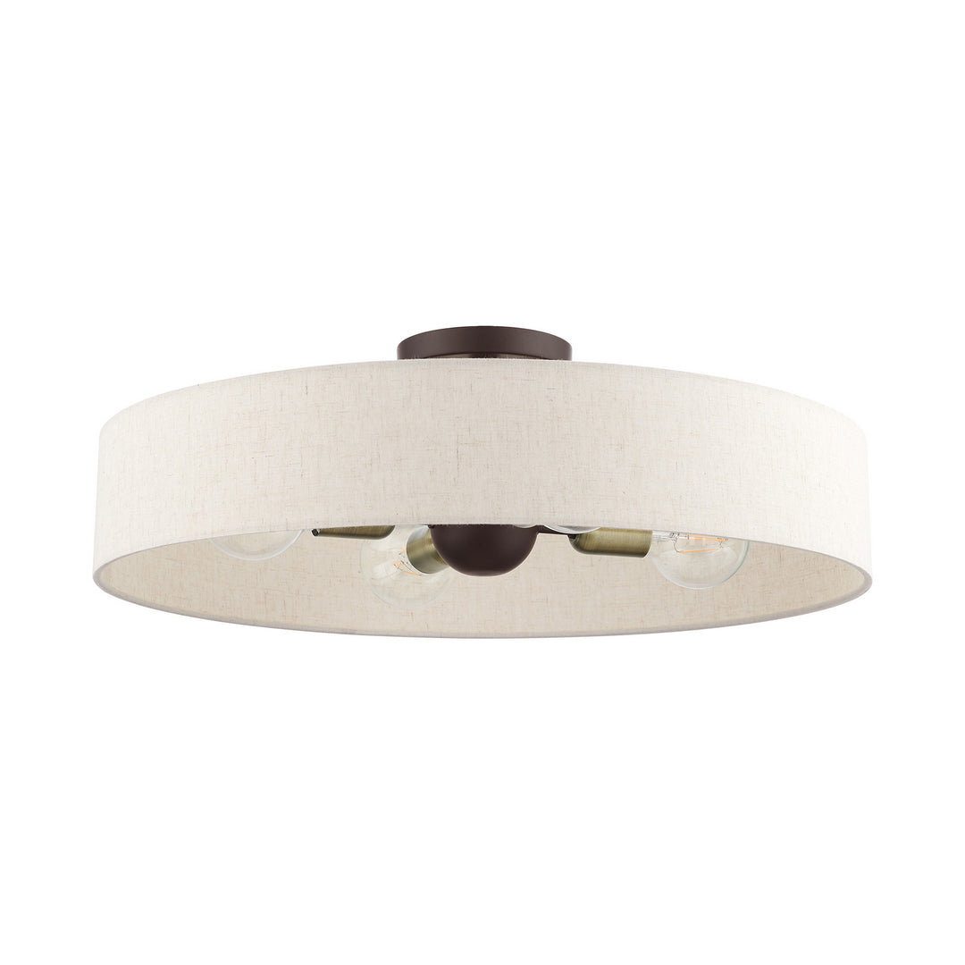 Livex Venlo 46038-07 Ceiling Light - Bronze w/ Antique Brasss