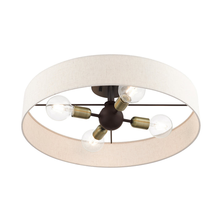 Livex Venlo 46038-07 Ceiling Light - Bronze w/ Antique Brasss