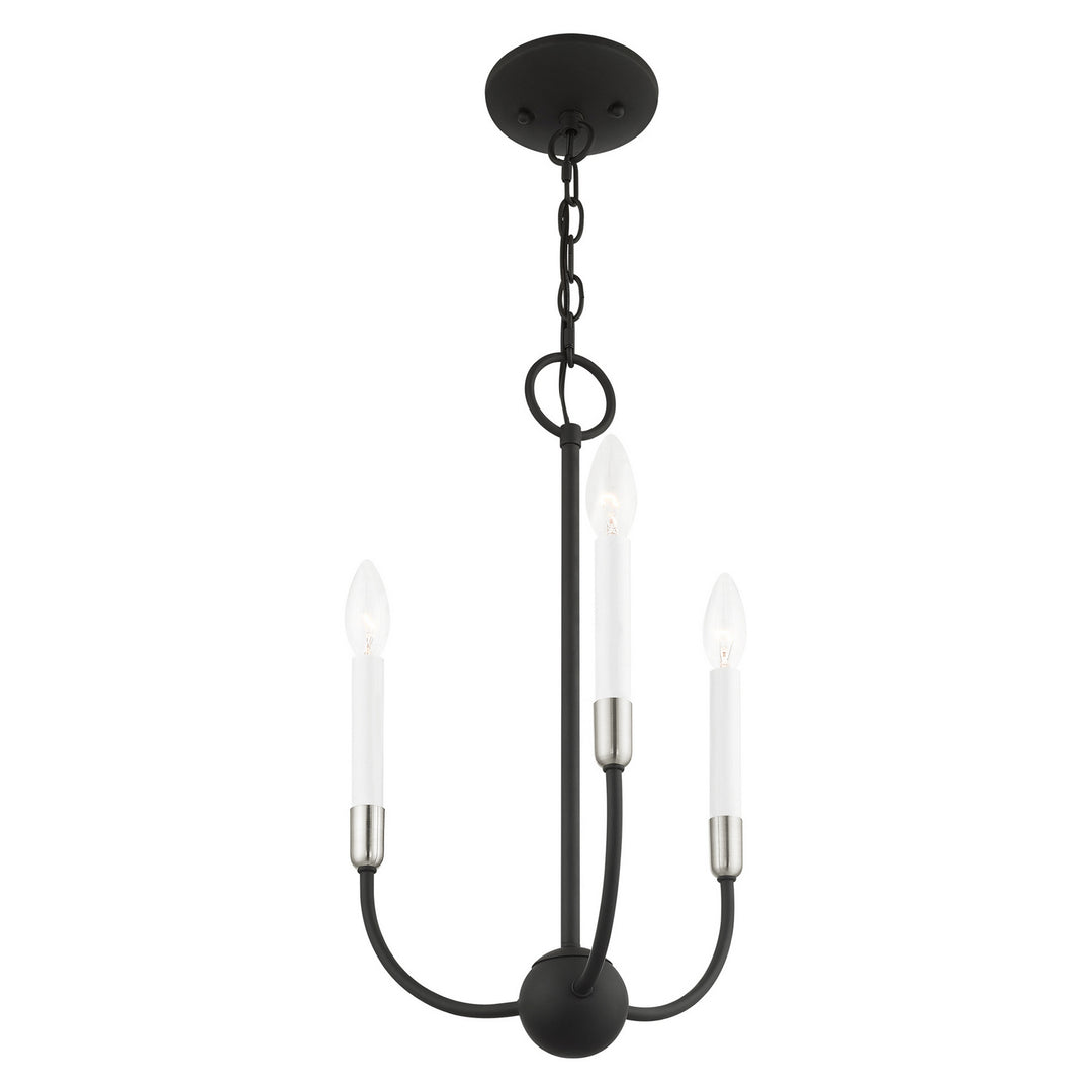 Livex Clairmont 46063-04 Chandelier Light - Black with Brushed Nickel Accents