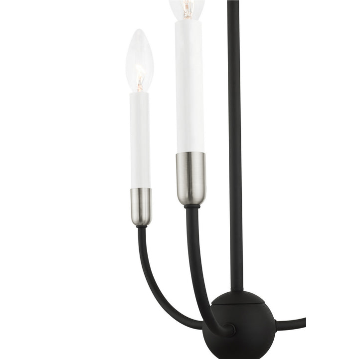 Livex Clairmont 46063-04 Chandelier Light - Black with Brushed Nickel Accents