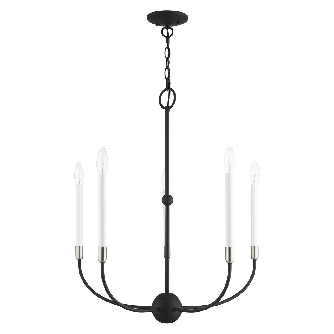 Livex Clairmont 46065-04 Chandelier Light - Black with Brushed Nickel Accents