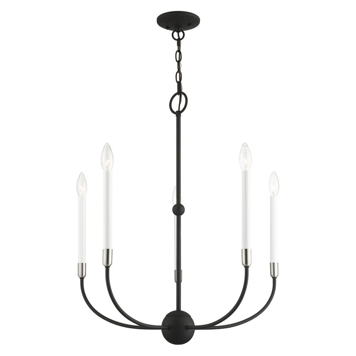 Livex Clairmont 46065-04 Chandelier Light - Black with Brushed Nickel Accents