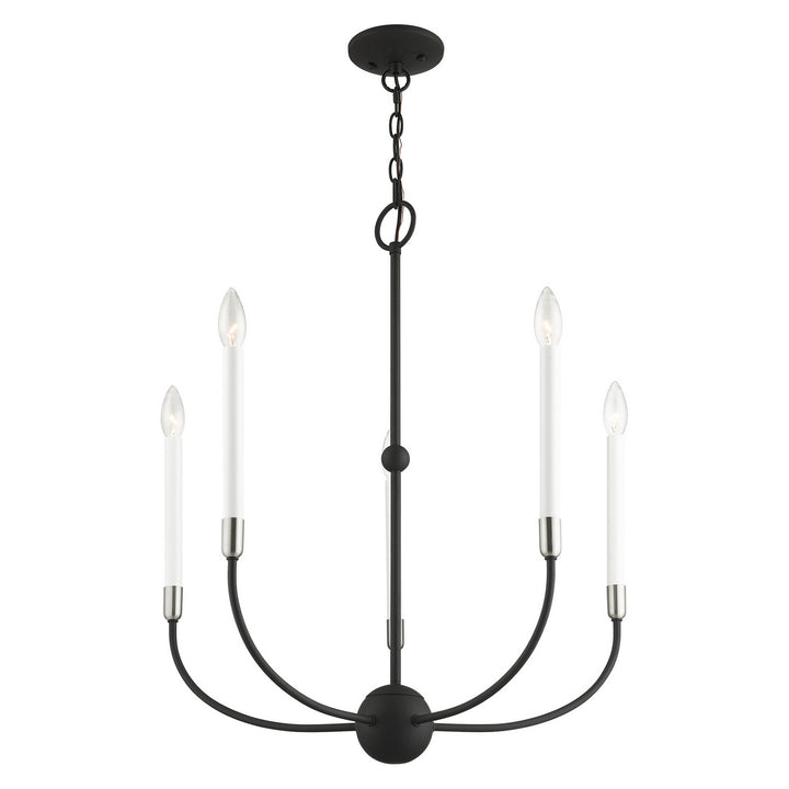 Livex Clairmont 46065-04 Chandelier Light - Black with Brushed Nickel Accents