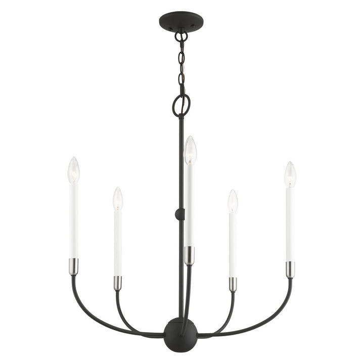 Livex Clairmont 46065-04 Chandelier Light - Black with Brushed Nickel Accents