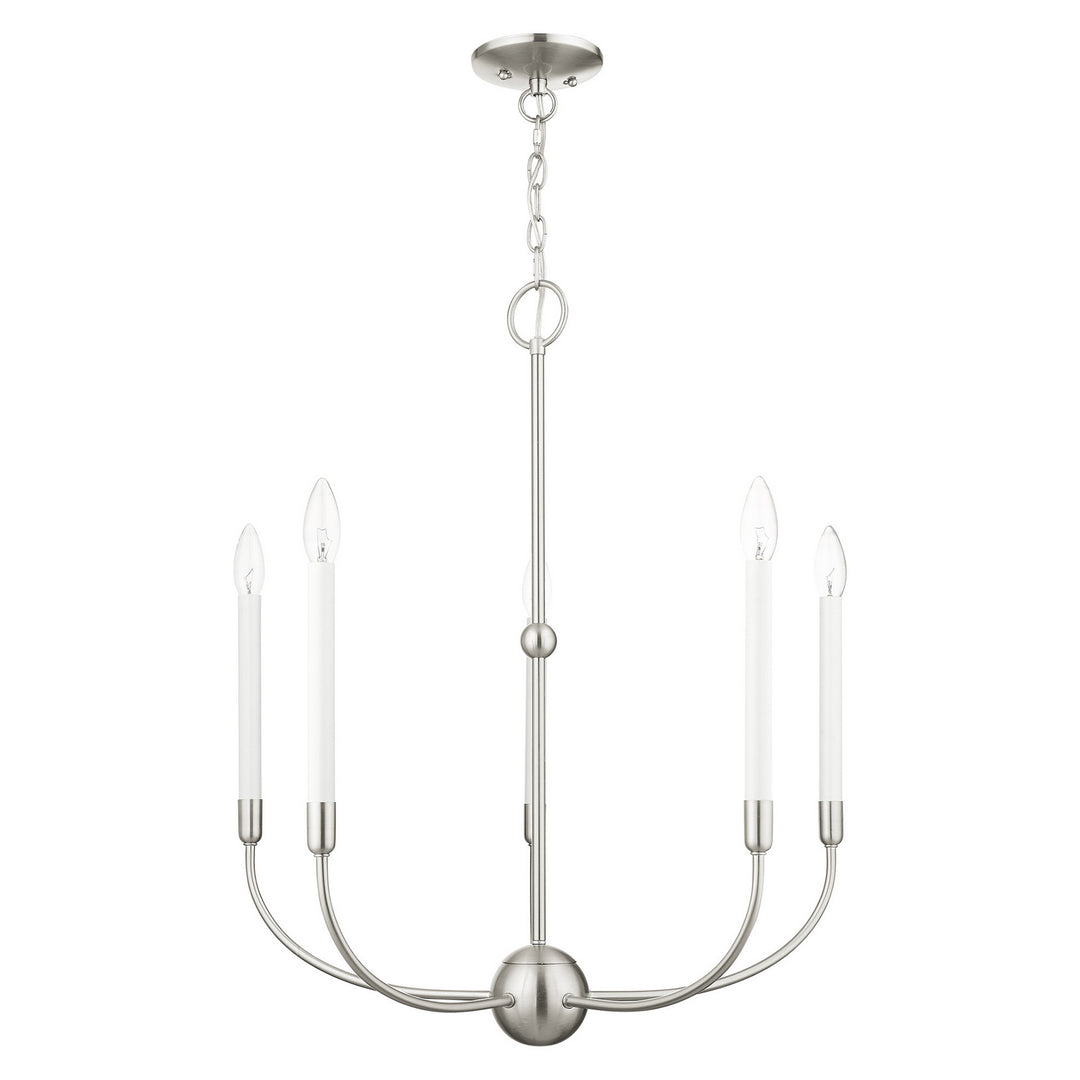 Livex Clairmont 46065-91 Chandelier Light - Brushed Nickle