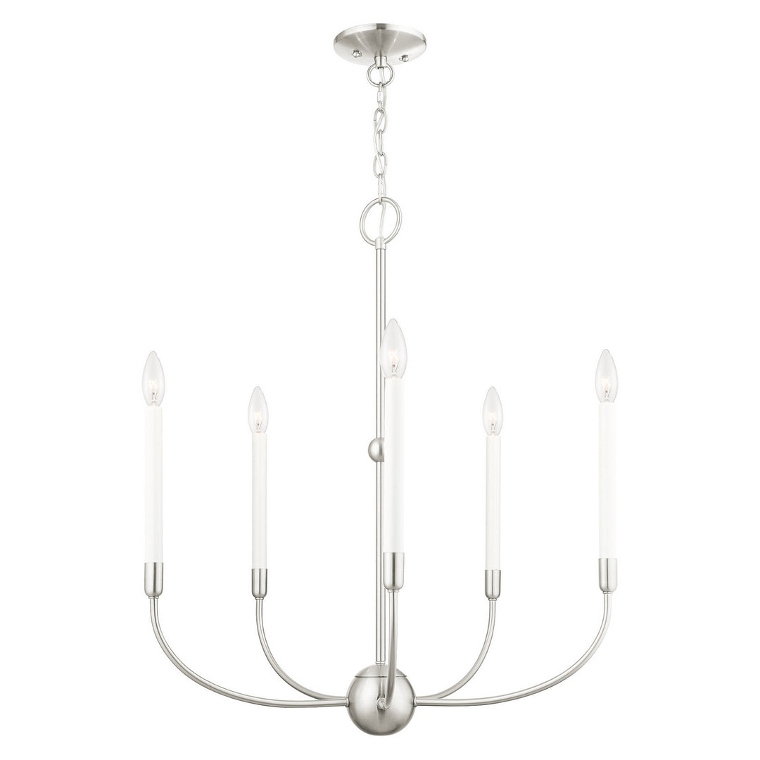 Livex Clairmont 46065-91 Chandelier Light - Brushed Nickle