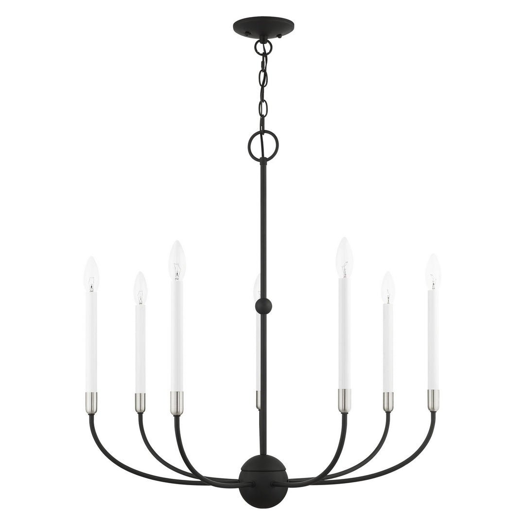 Livex Clairmont 46067-04 Chandelier Light - Black w/ Brushed Nickels