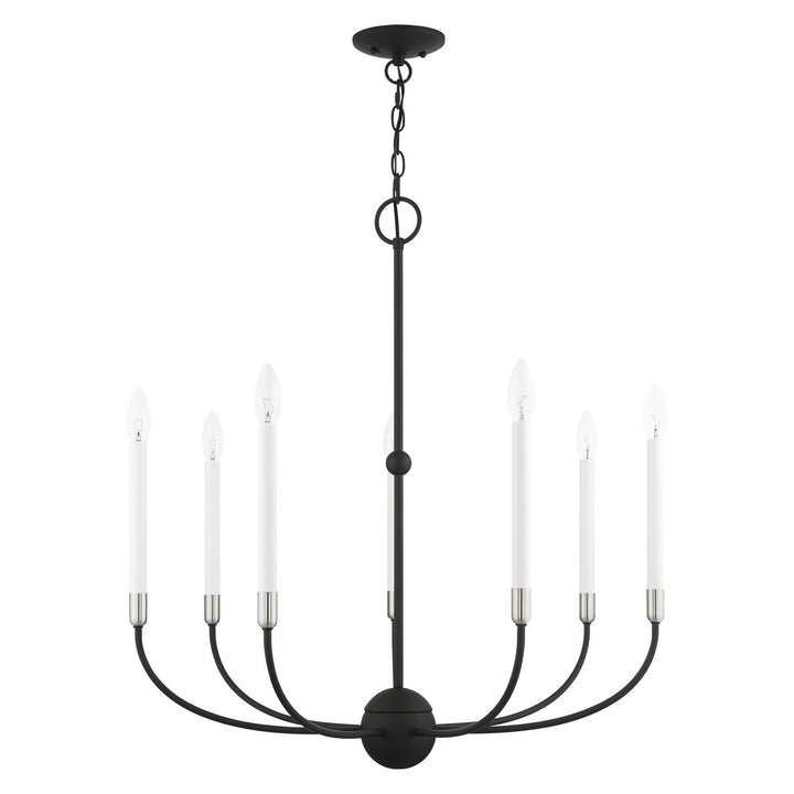 Livex Clairmont 46067-04 Chandelier Light - Black w/ Brushed Nickels
