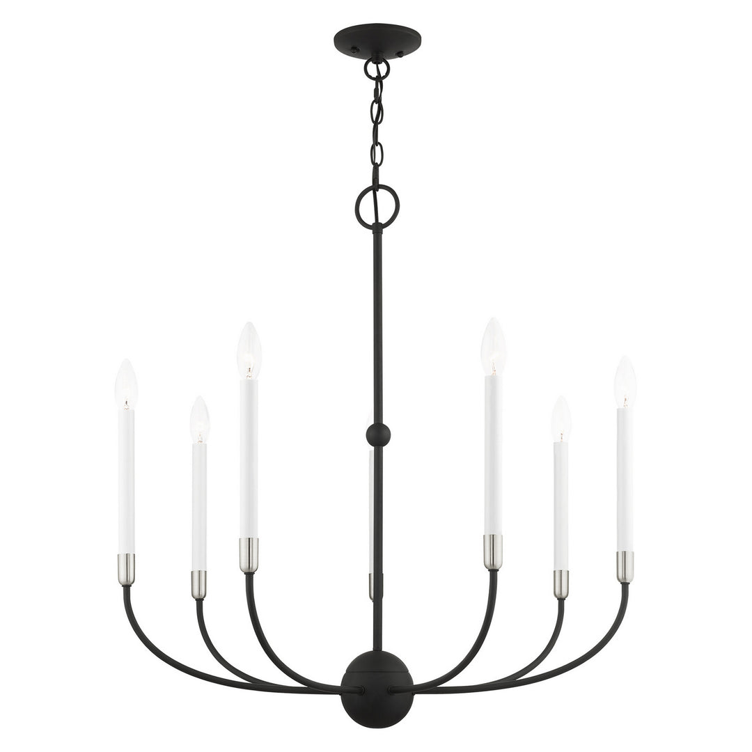 Livex Clairmont 46067-04 Chandelier Light - Black w/ Brushed Nickels
