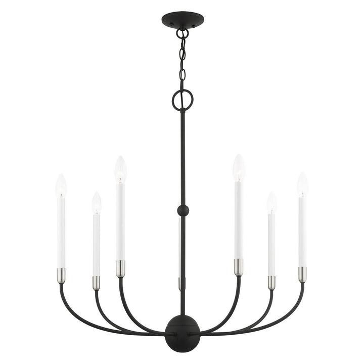 Livex Clairmont 46067-04 Chandelier Light - Black w/ Brushed Nickels