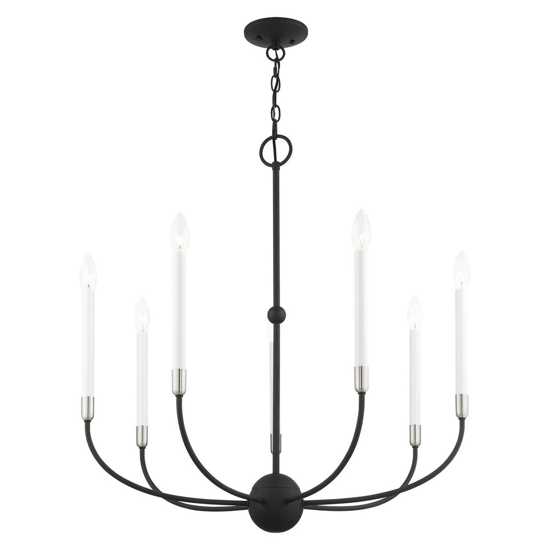Livex Clairmont 46067-04 Chandelier Light - Black w/ Brushed Nickels