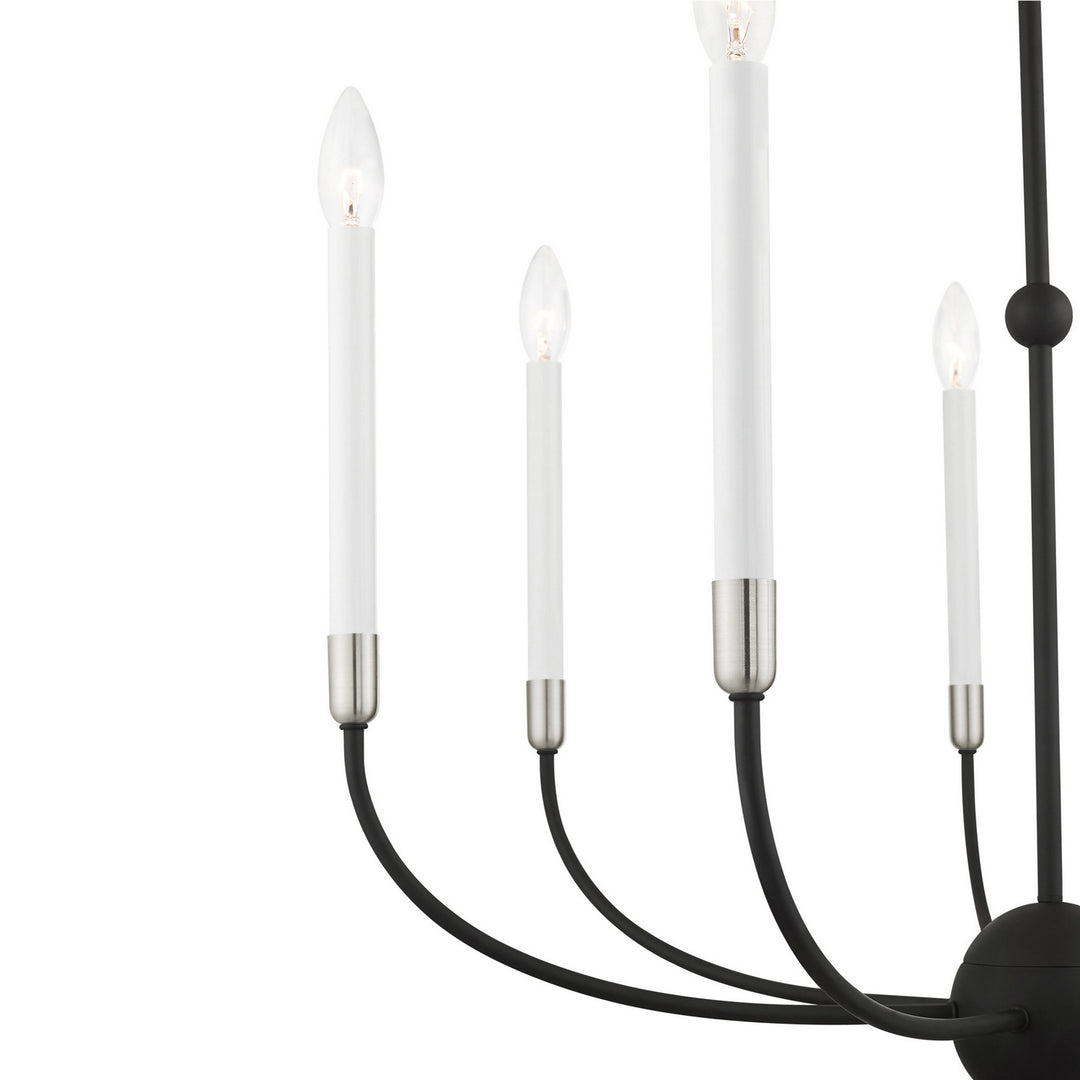 Livex Clairmont 46067-04 Chandelier Light - Black w/ Brushed Nickels