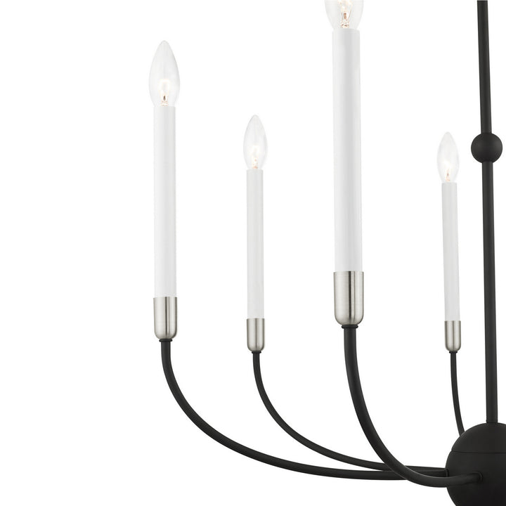 Livex Clairmont 46067-04 Chandelier Light - Black w/ Brushed Nickels