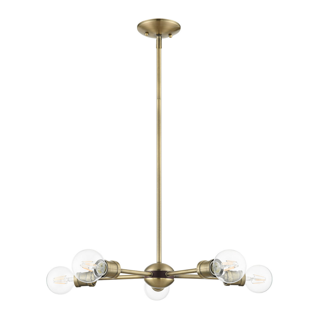 Livex Lansdale 46135-01 Pendant Light - Antique Brass w/ Bronzes