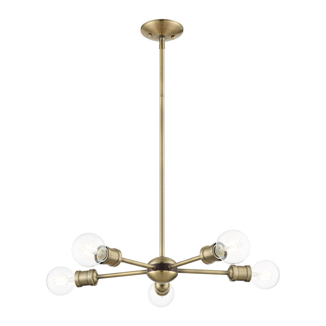 Livex Lansdale 46135-01 Pendant Light - Antique Brass w/ Bronzes