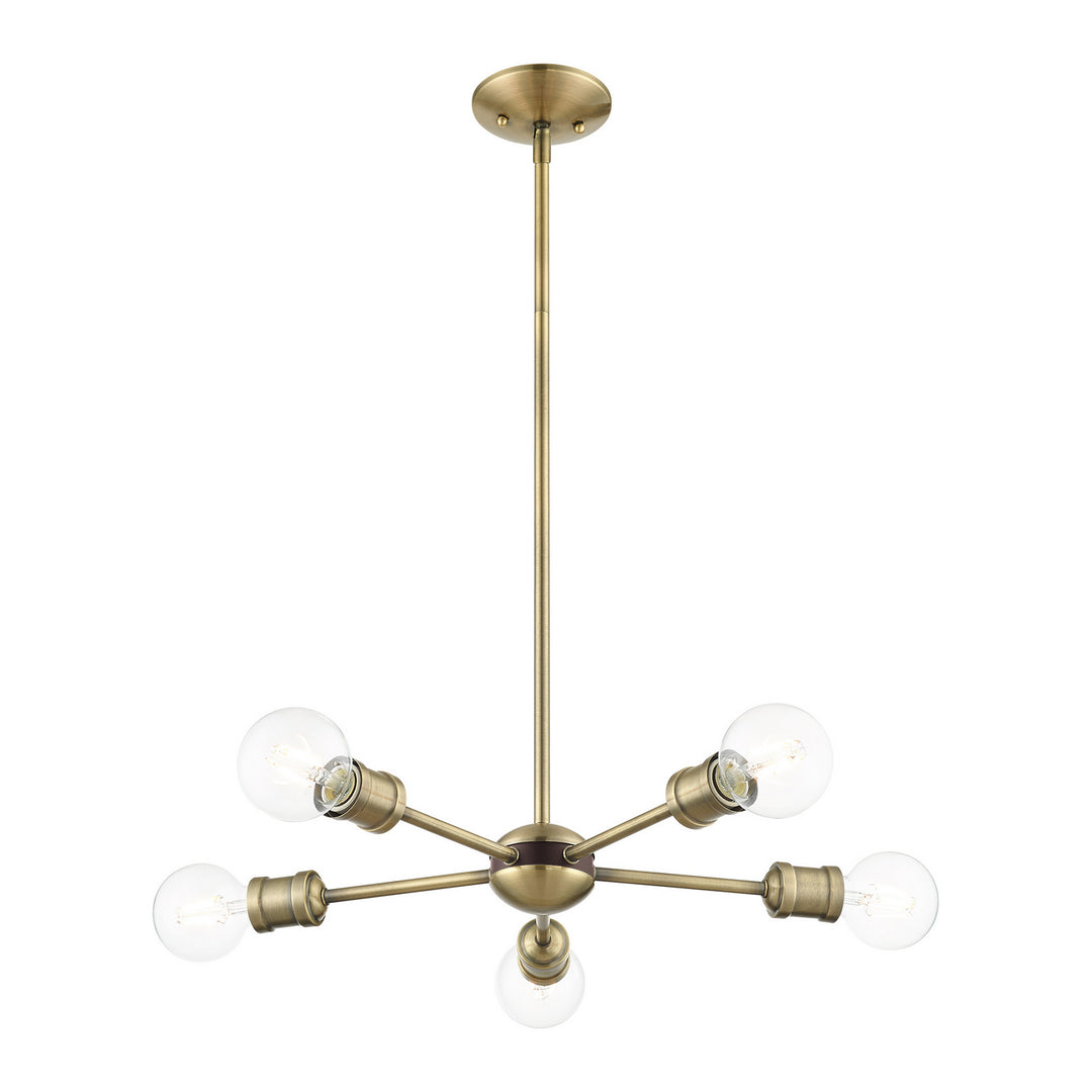 Livex Lansdale 46135-01 Pendant Light - Antique Brass w/ Bronzes