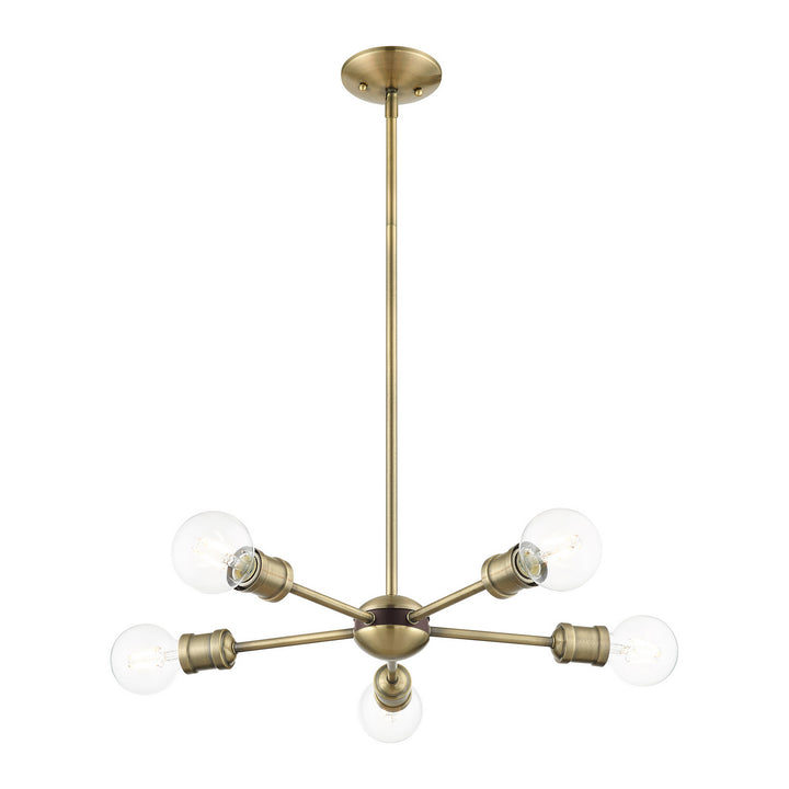 Livex Lansdale 46135-01 Pendant Light - Antique Brass w/ Bronzes