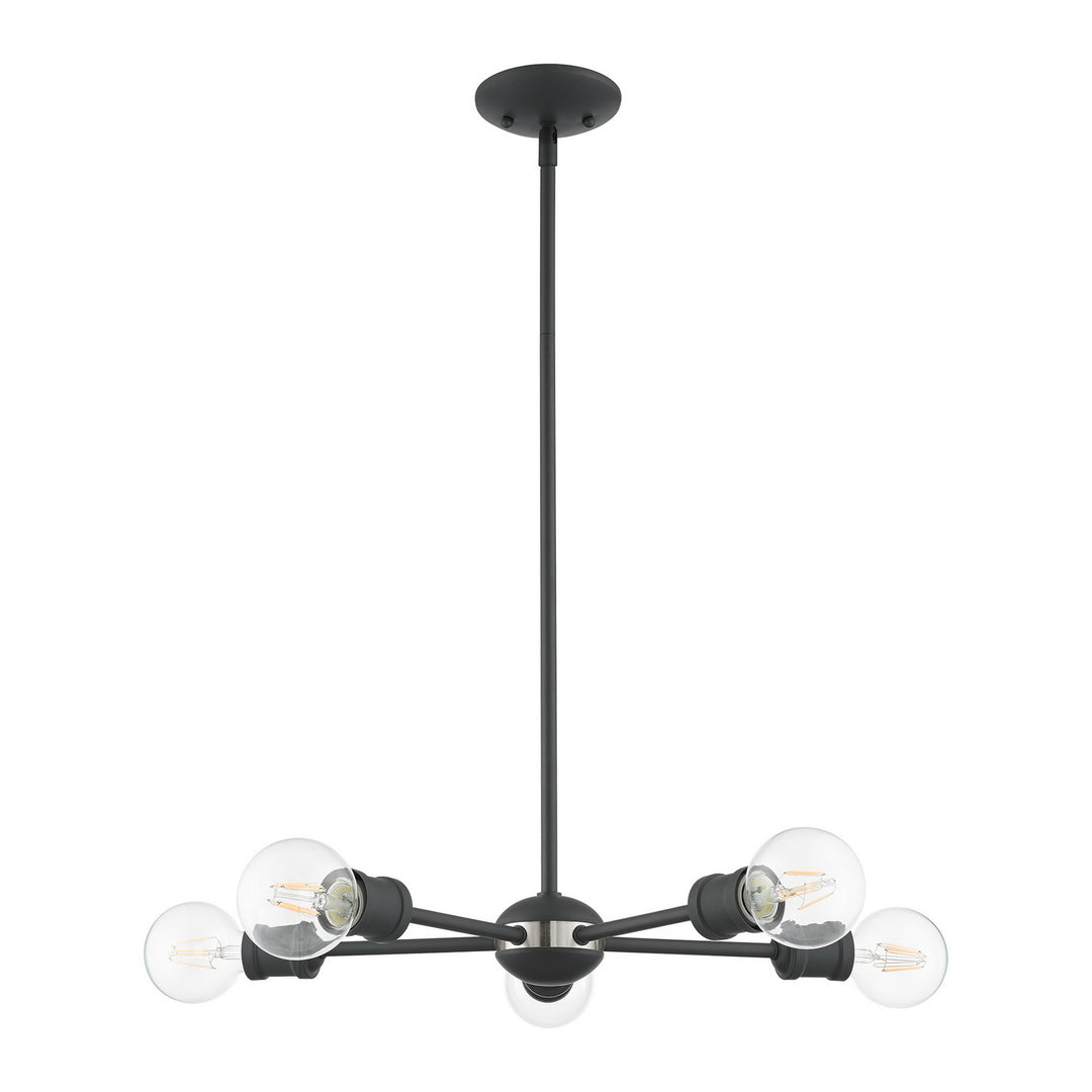 Livex Lansdale 46135-76 Pendant Light - Scandinavian Gray w/ Brushed Nickels