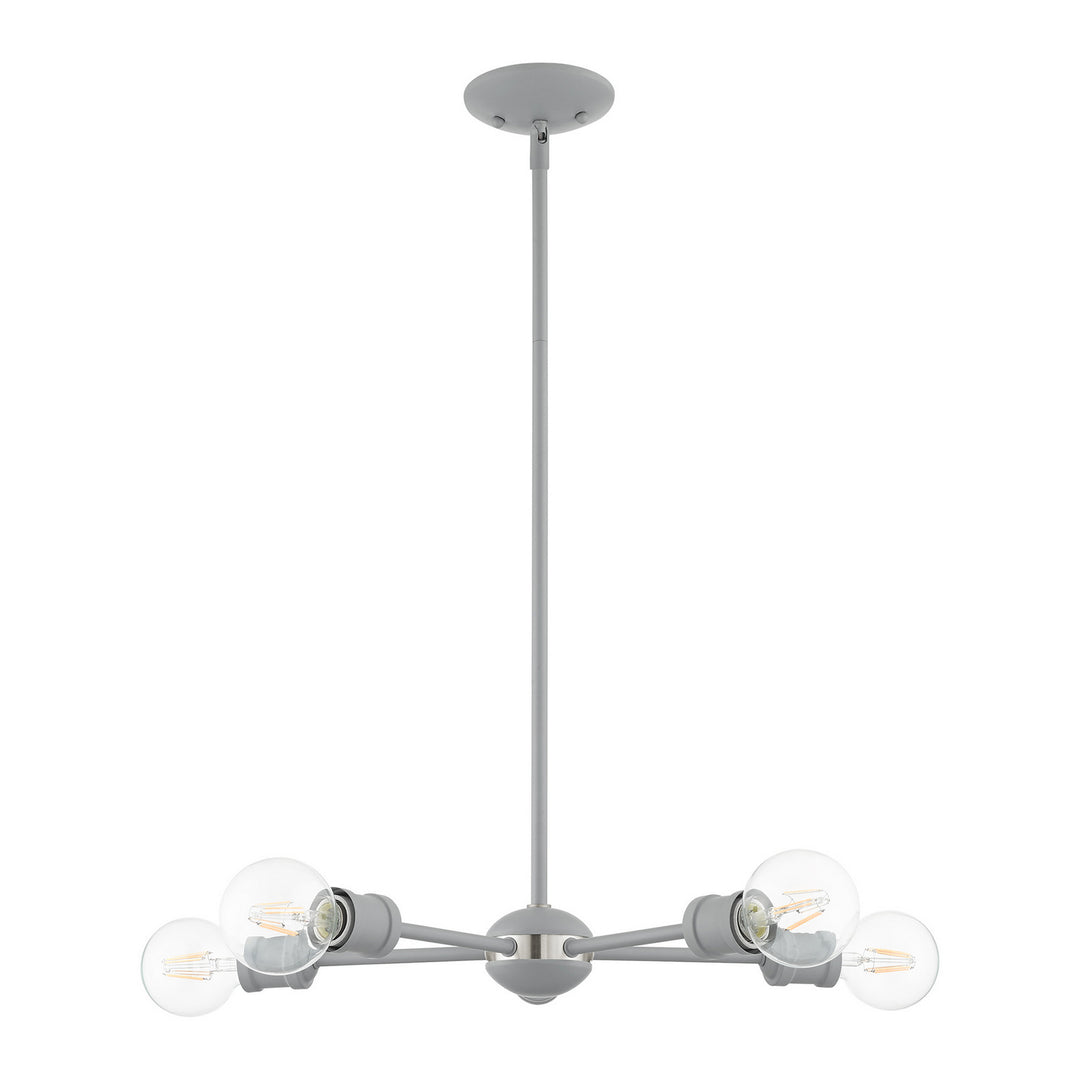 Livex Lansdale 46135-80 Pendant Light - Nordic Gray w/ Brushed Nickels