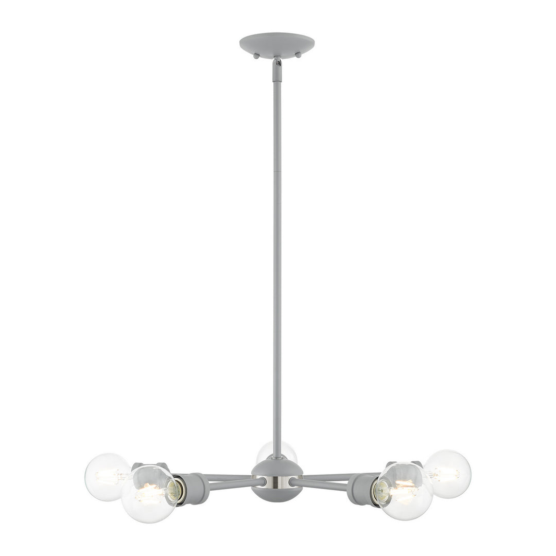 Livex Lansdale 46135-80 Pendant Light - Nordic Gray w/ Brushed Nickels