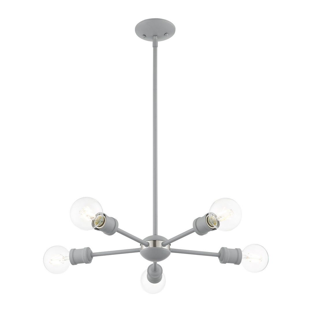 Livex Lansdale 46135-80 Pendant Light - Nordic Gray w/ Brushed Nickels