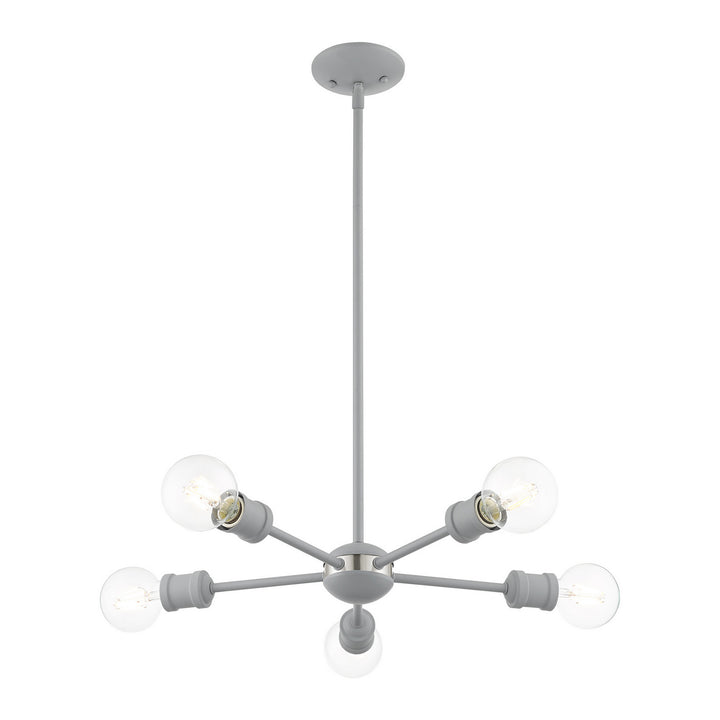 Livex Lansdale 46135-80 Pendant Light - Nordic Gray w/ Brushed Nickels