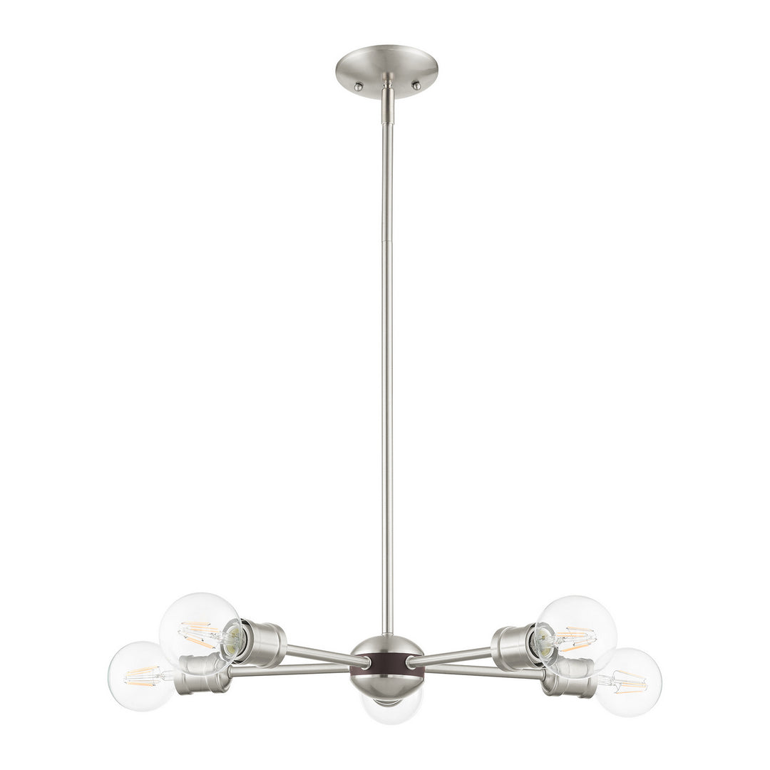 Livex Lansdale 46135-91 Pendant Light - Brushed Nickel w/ Bronzes