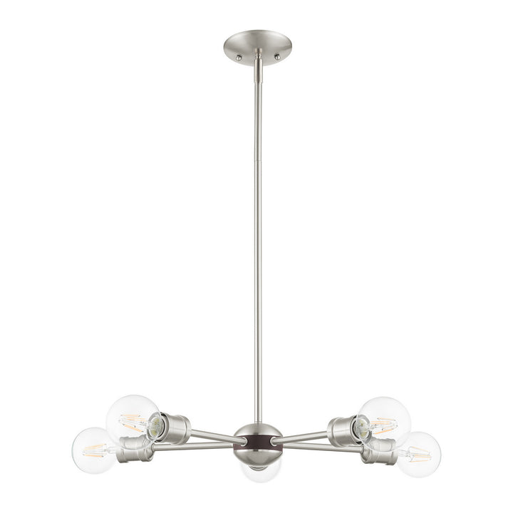 Livex Lansdale 46135-91 Pendant Light - Brushed Nickel w/ Bronzes