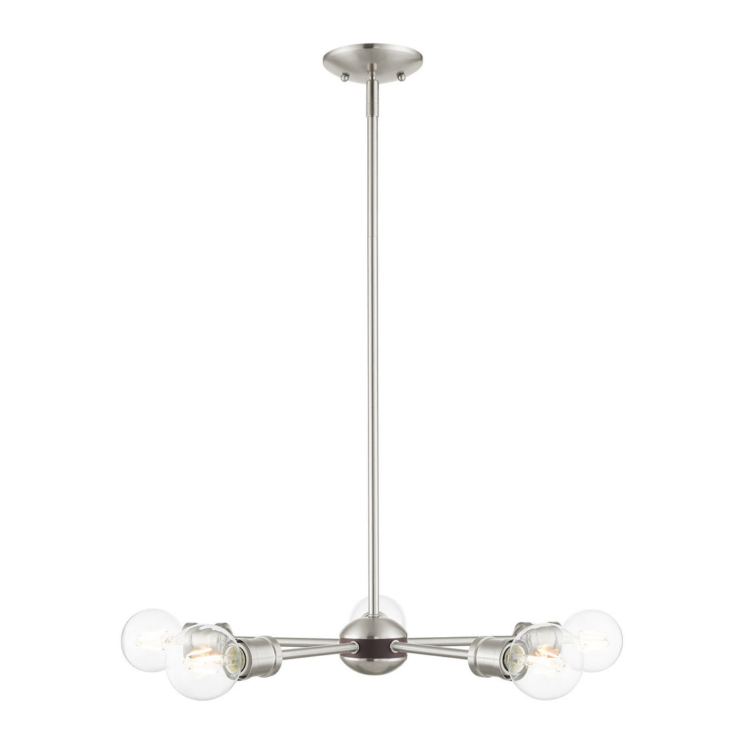 Livex Lansdale 46135-91 Pendant Light - Brushed Nickel w/ Bronzes