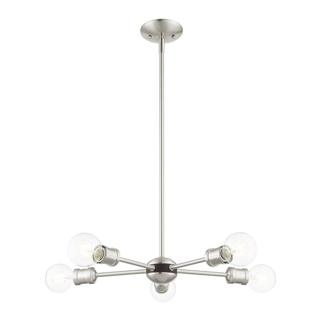 Livex Lansdale 46135-91 Pendant Light - Brushed Nickel w/ Bronzes