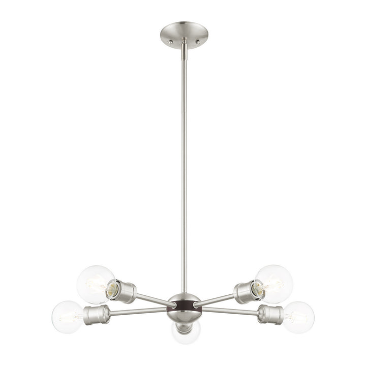 Livex Lansdale 46135-91 Pendant Light - Brushed Nickel w/ Bronzes