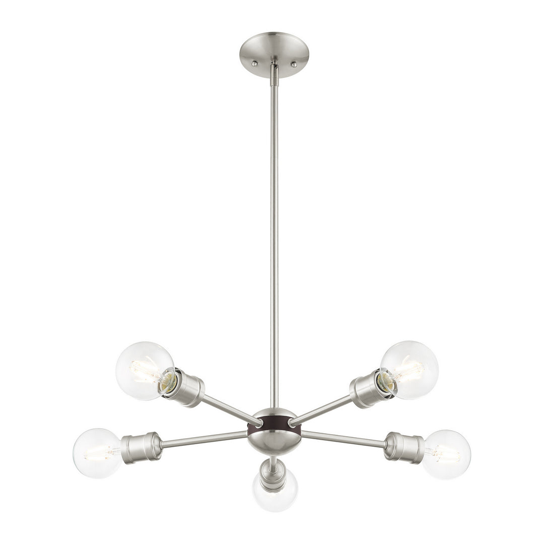 Livex Lansdale 46135-91 Pendant Light - Brushed Nickel w/ Bronzes