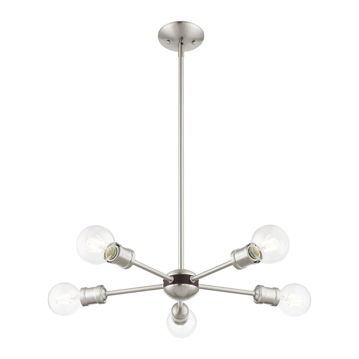 Livex Lansdale 46135-91 Pendant Light - Brushed Nickel w/ Bronzes