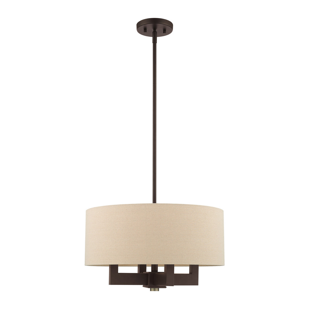 Livex Cresthaven 46164-07 Chandelier Light - Bronze with Antique Brass