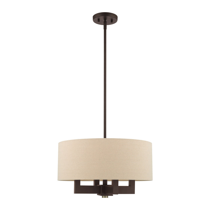 Livex Cresthaven 46164-07 Chandelier Light - Bronze with Antique Brass