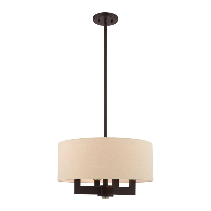 Livex Cresthaven 46164-07 Chandelier Light - Bronze with Antique Brass