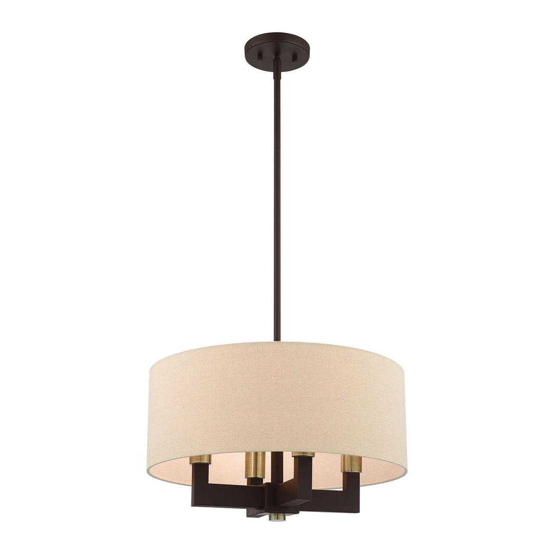 Livex Cresthaven 46164-07 Chandelier Light - Bronze with Antique Brass
