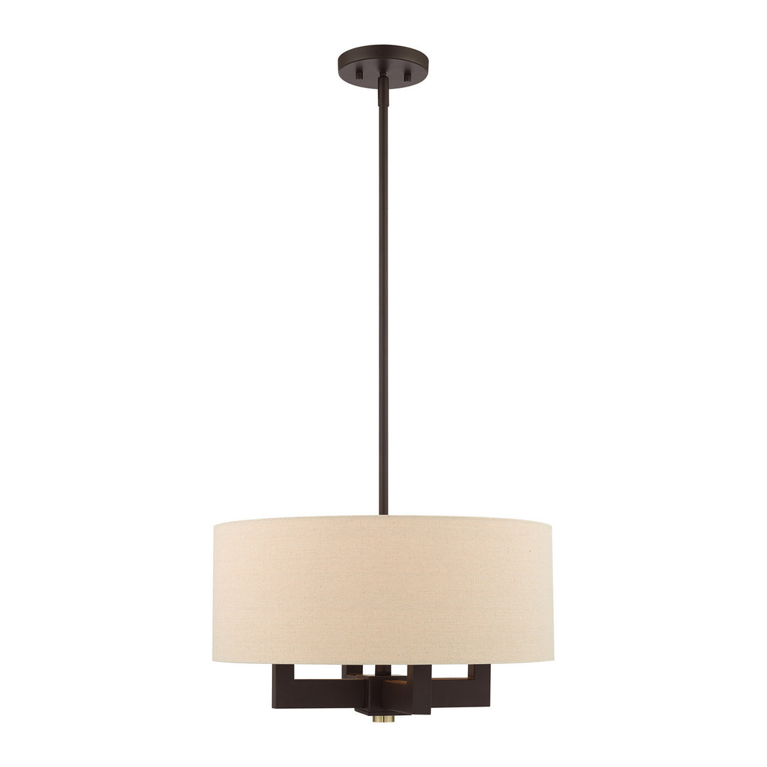 Livex Cresthaven 46164-07 Chandelier Light - Bronze with Antique Brass