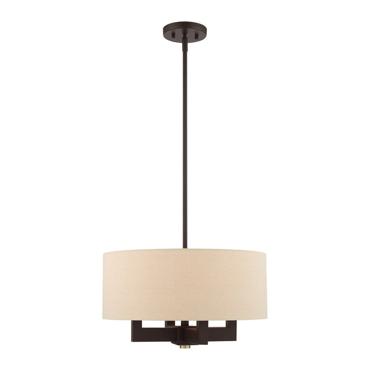 Livex Cresthaven 46164-07 Chandelier Light - Bronze with Antique Brass