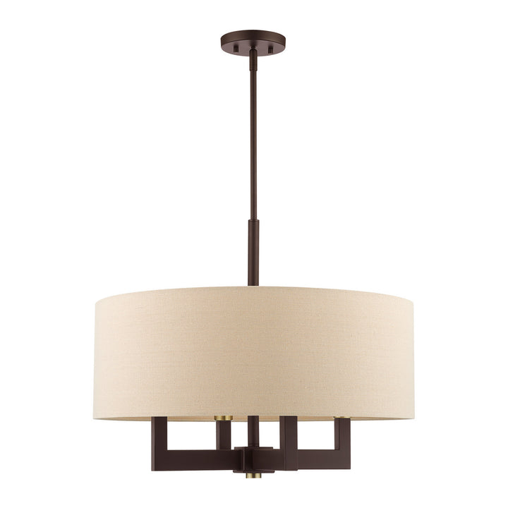 Livex Cresthaven 46166-07 Chandelier Light - Bronze with Antique Brass