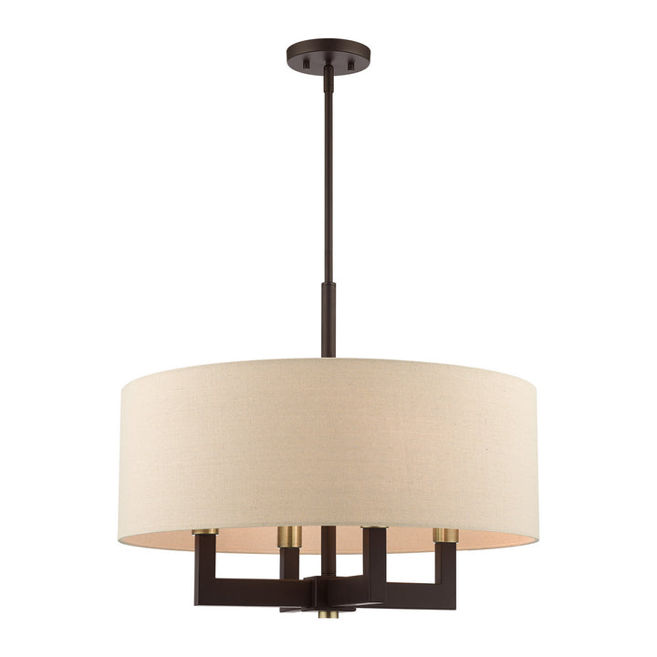 Livex Cresthaven 46166-07 Chandelier Light - Bronze with Antique Brass