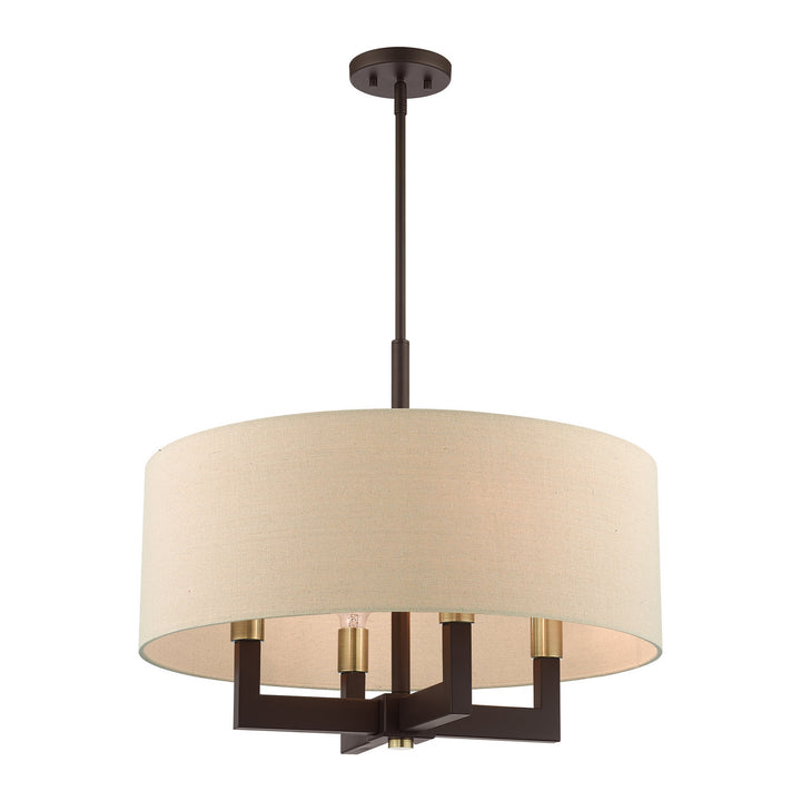 Livex Cresthaven 46166-07 Chandelier Light - Bronze with Antique Brass