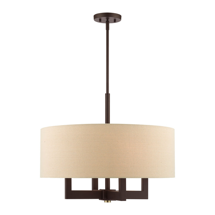 Livex Cresthaven 46166-07 Chandelier Light - Bronze with Antique Brass