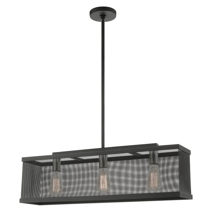 Livex Industro 46213-04 Pendant Light - Black w/ Brushed Nickels