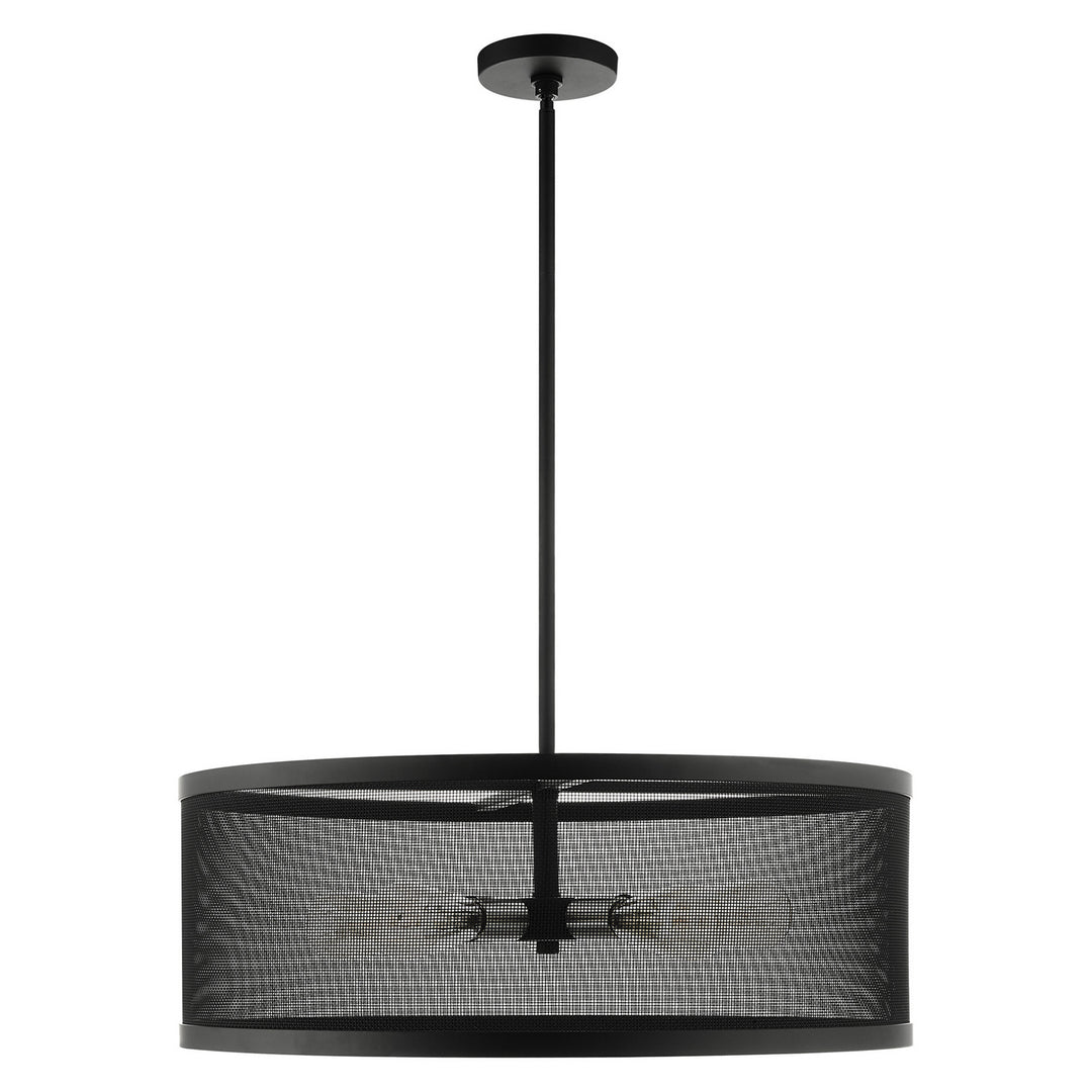 Livex Industro 46215-04 Pendant Light - Black w/ Brushed Nickels