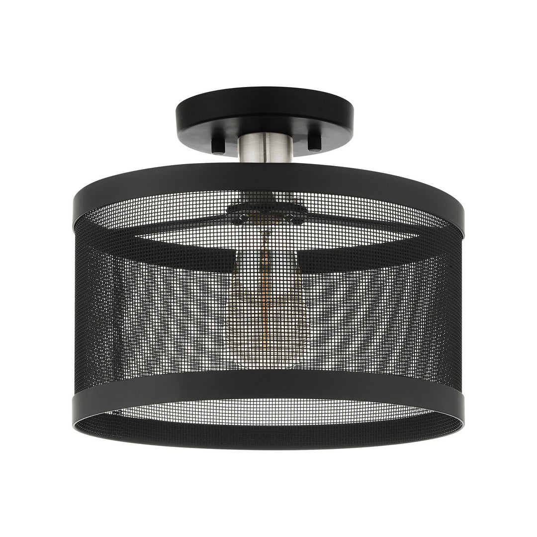 Livex Industro 46216-04 Ceiling Light - Black w/ Brushed Nickels