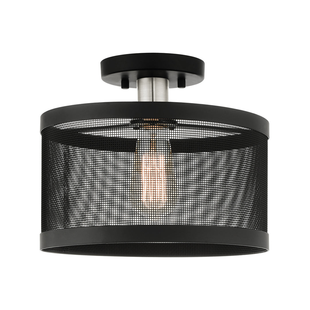 Livex Industro 46216-04 Ceiling Light - Black w/ Brushed Nickels