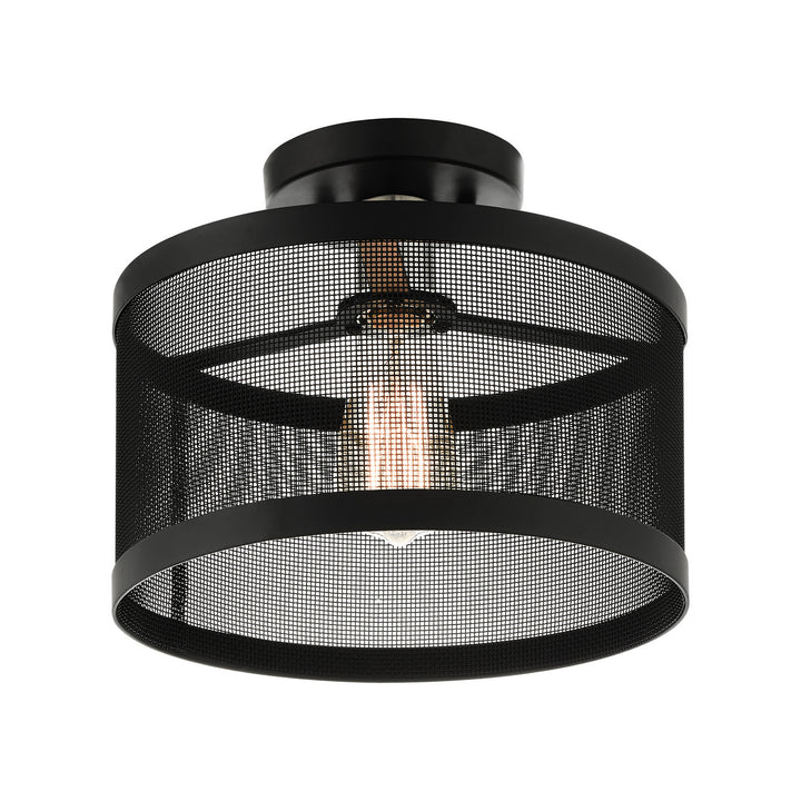 Livex Industro 46216-04 Ceiling Light - Black w/ Brushed Nickels